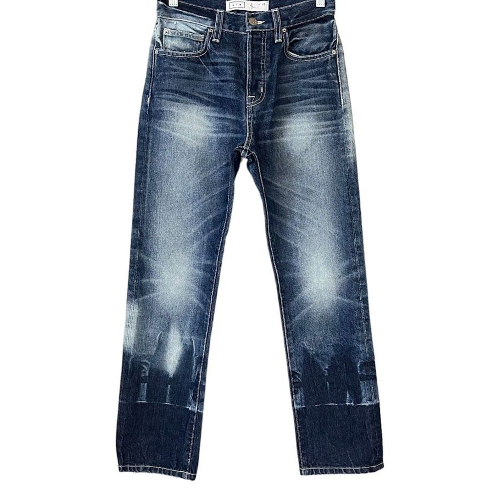AYR‎ The Crush Bleached Straight Leg Button Fly Distressed Jeans Womens 25